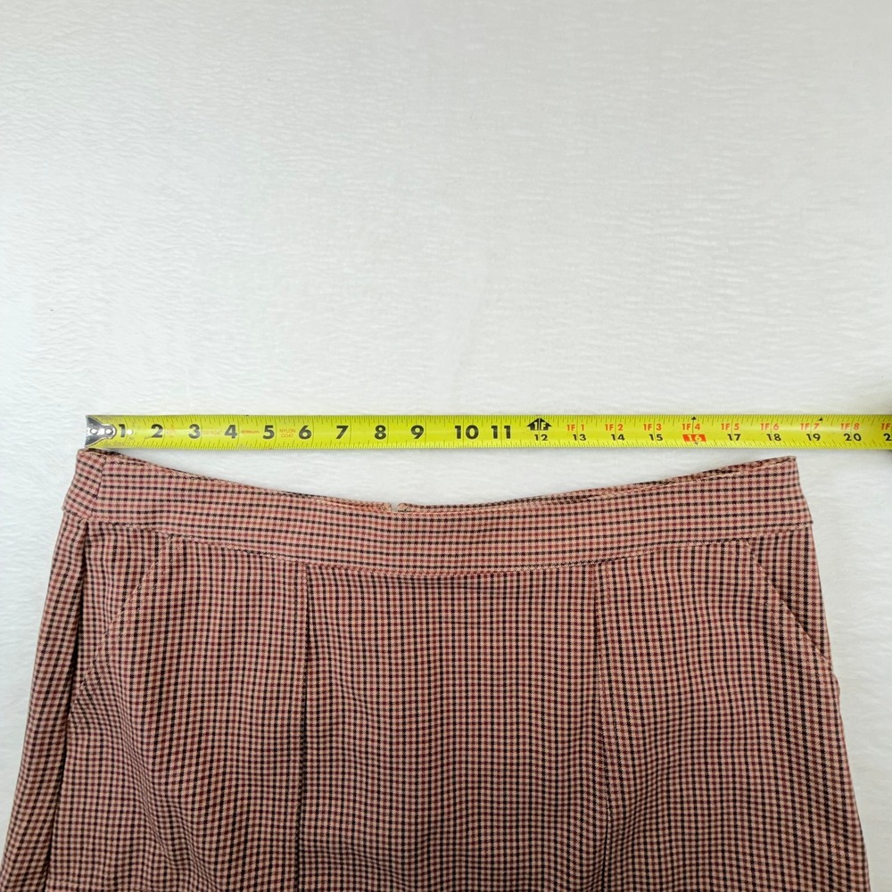 A New Day Women's Brown Houndstooth Plaid Mini Skirt Side Pockets Size L - Picture 8 of 9